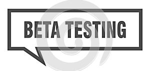 beta testing speech bubble.