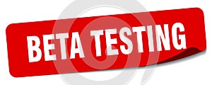 beta testing sticker. beta testing label