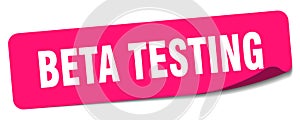 beta testing sticker. beta testing label