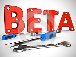 Beta version concept icon used for demos or test software - 3d illustration