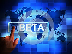 Beta version concept icon used for demos or test software - 3d illustration photo
