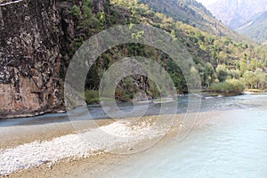 Eye catching view of the beautiful Betaab Valley in Pahalgam, Kashmir photo