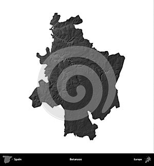 Betanzos, Spain, isolated on white. Grayscale