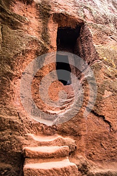 Bete Amanuel, monolitic church in Lalibela, Ethiopia