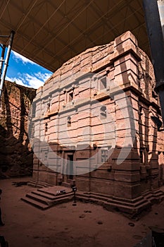 Bete Amanuel, monolitic church in Lalibela, Ethiopia