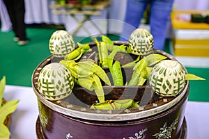 Betel leaf and the nuts or Areca Catechu (Trau Cau) necessary to make paan, a necessary and traditional intake at Tet holiday