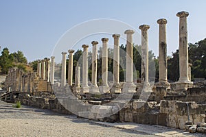 Beth Shean National Park with Mount Gilboa, the death site of King Sau