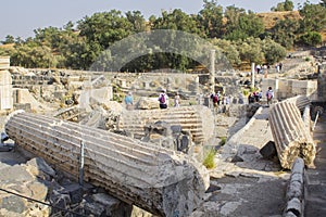 Beth Shean National Park with Mount Gilboa, the death site of King Sau