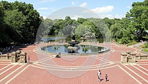 Bethesda Fountain with the Angel of the Waters statue, in Central Park, New York, NY, USA