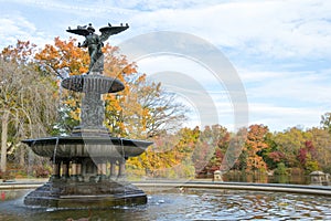 The Bethesda fountain in an autumn morning