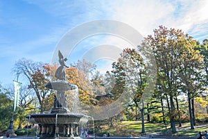 The Bethesda fountain in an autumn morning