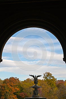 The Bethesda fountain in an autumn morning