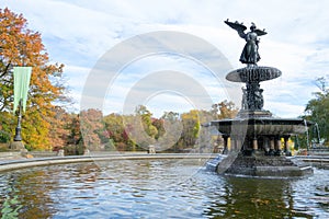 The Bethesda fountain in an autumn morning