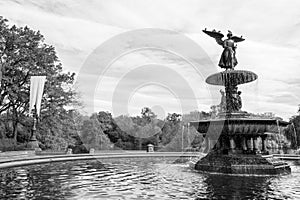 The Bethesda fountain in an autumn morning