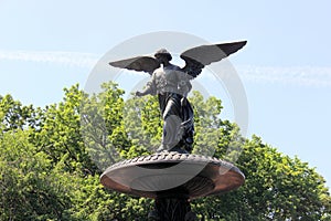 Bethesda Fountain with the Angel of the Waters statue, in Central Park, New York, NY