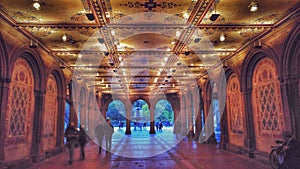 Bethesda Terrace and Fountain in Central Park New York City