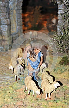Bethlehem, the shepherd with sheep