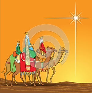 Bethlehem star cartoon style illustration