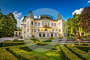 Betliar Manor House with garden in a park, Slovakia