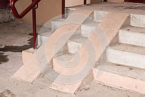Beton stairs with stair nosing  close up photo