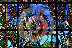 The betrayal of Jesus by Judas