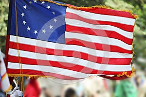 Betsy Ross Flag With Thirteen Stars and Stripes photo