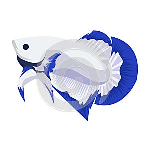 Betta Blue Rim Logo Vector Design