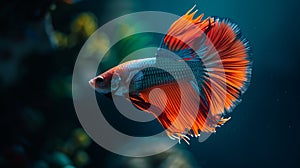 Betta fish in the aquarium, siamese fighting fish.