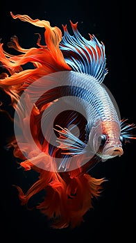 betta fish, fish fighters, ios background style, siamese fish fighting isolated on background