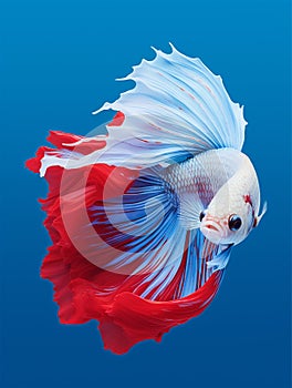 betta fish, fish fighters, ios background style, siamese fish fighting isolated on black background,