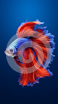 betta fish, fish fighters, ios background style, siamese fish fighting isolated on black background,