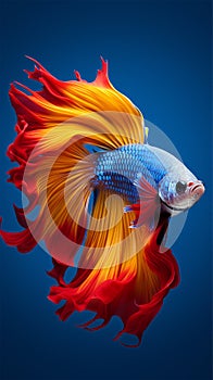 betta fish, fish fighters, ios background style, siamese fish fighting isolated on black background,