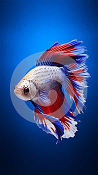 betta fish, fish fighters, ios background style, siamese fish fighting isolated on black background,