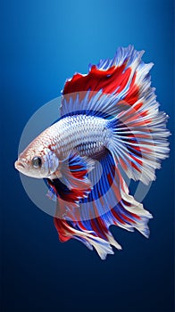 betta fish, fish fighters, ios background style, siamese fish fighting isolated on black background,