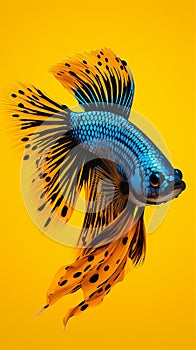 betta fish, fish fighters, ios background style, siamese fish fighting isolated on black background,