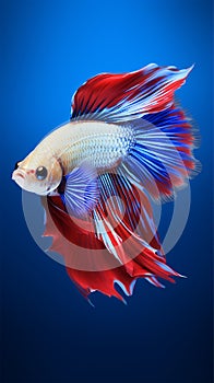 betta fish, fish fighters, ios background style, siamese fish fighting isolated on black background,