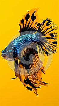 betta fish, fish fighters, ios background style, siamese fish fighting isolated on black background,