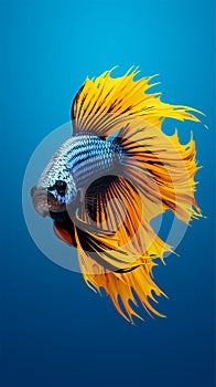 betta fish, fish fighters, ios background style, siamese fish fighting isolated on black background,