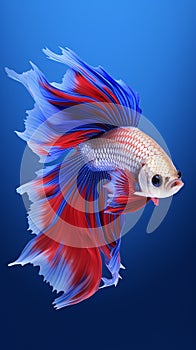 betta fish, fish fighters, ios background style, siamese fish fighting isolated on black background,