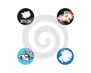 Betta fish logo vector template