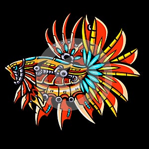 Betta fish mecha robot mascot. esport logo design