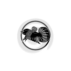 Betta fish vector silhouette