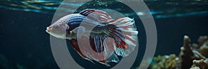 betta fish Underwater world, panorama