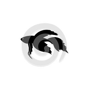 Betta fish vector silhouette