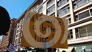 A Better Life Rally Sign