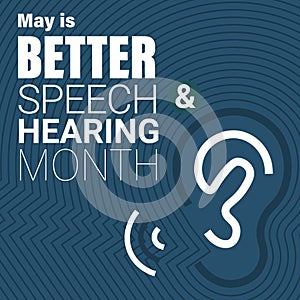 Better speech and hearing month BSHM. Raising awareness about communication disorders. Observed in May. Poster banner