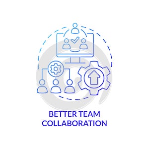 Better team collaboration blue gradient concept icon