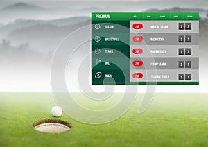 Betting App Interface Golf