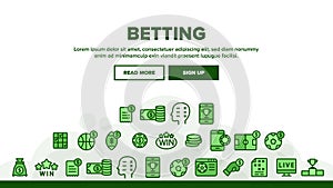 Betting Football Game Landing Header Vector