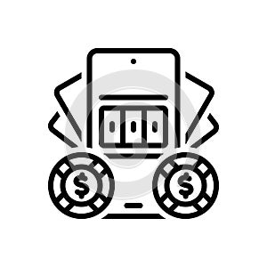 Black line icon for Betting, prerequisite and stipulation